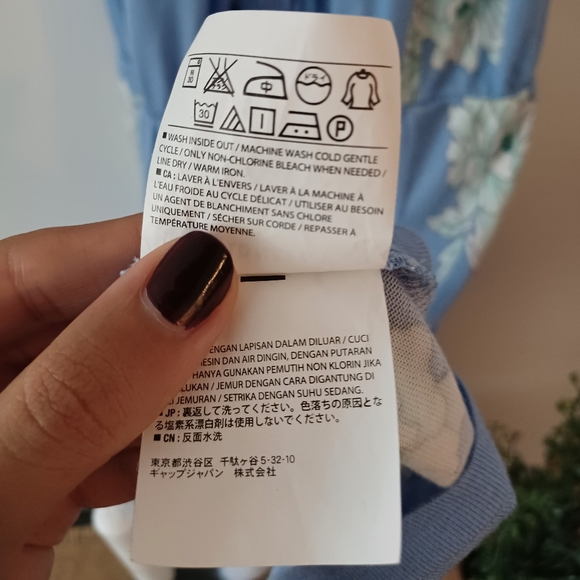 ⚡SALE⚡Light Blue & White Floral Knee Length Halter Neck Dress from Old Navy - Picture 9 of 11